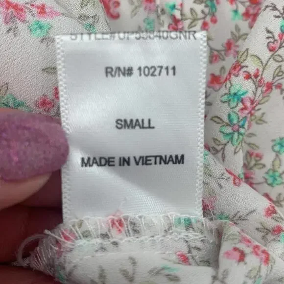 Harlow & Graham Floral Flowy Top Women’s Size Small - Picture 5 of 6